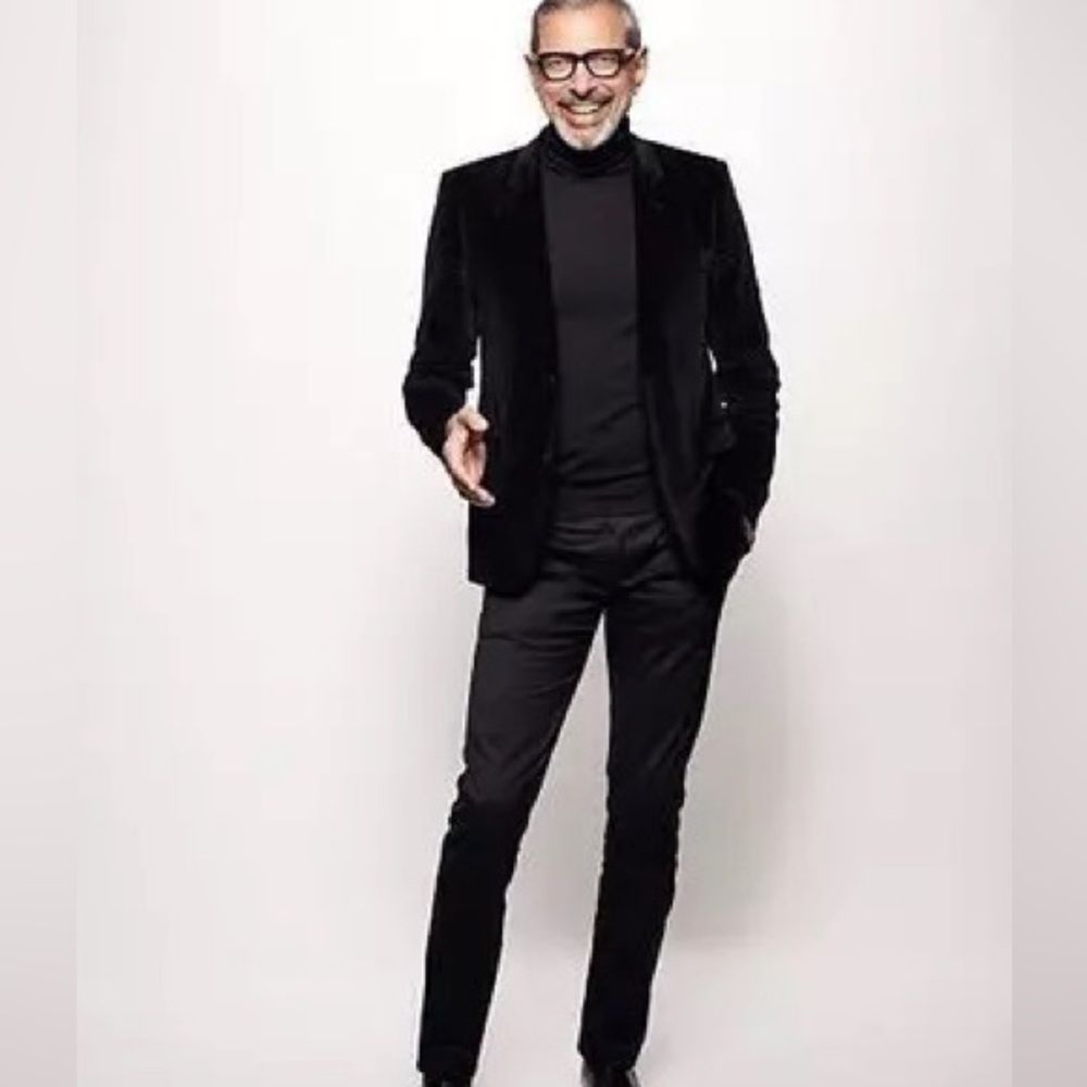 Sean John Jacket Black Solid Velvet Two Button 10… - image 3